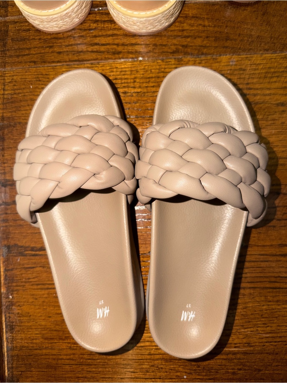 H&M Women's Braided Slide Sandals in Beige